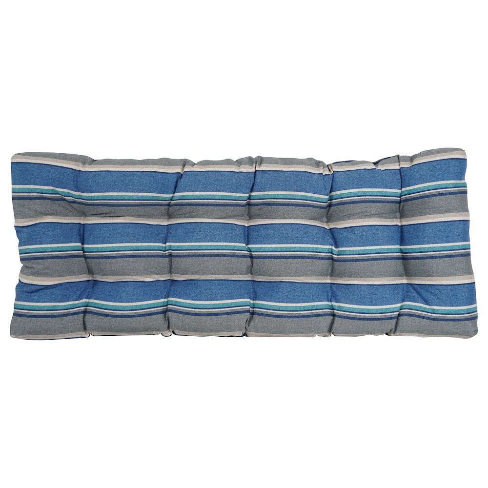 46-inch by 19-inch Tufted Patterned Outdoor Spun Polyester Loveseat Cushion. Picture 3