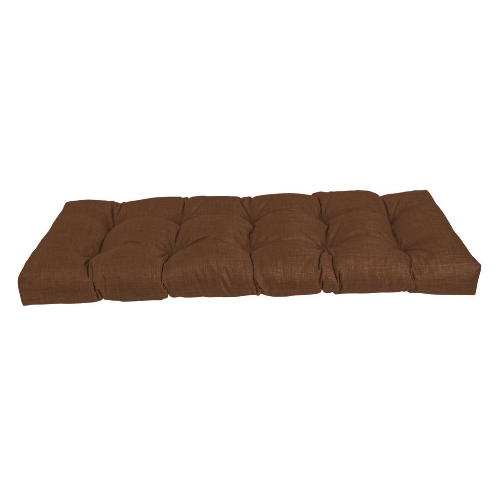 46-inch by 19-inch Tufted Solid Outdoor Spun Polyester Loveseat Cushion. Picture 2
