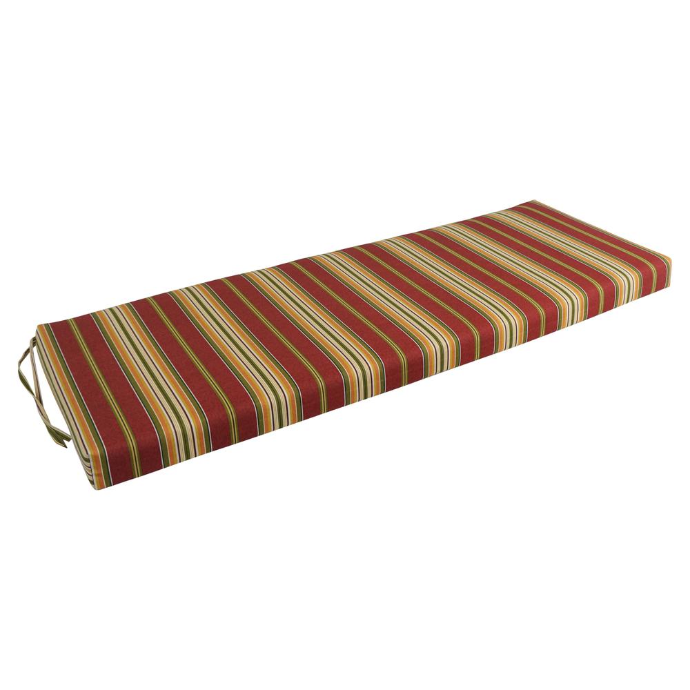 48-inch by 19-inch Patterned Outdoor Spun Polyester Loveseat Cushion. Picture 1