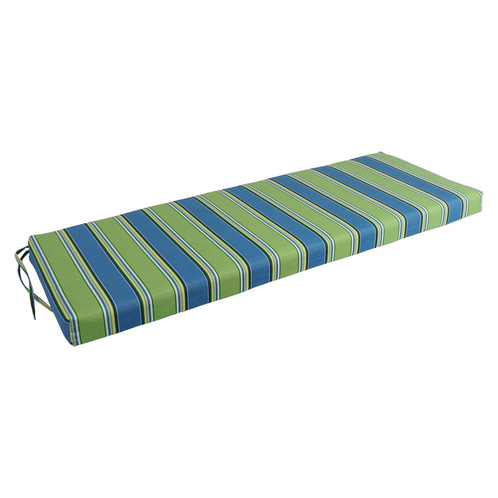 48-inch by 19-inch Patterned Outdoor Spun Polyester Loveseat Cushion. Picture 1