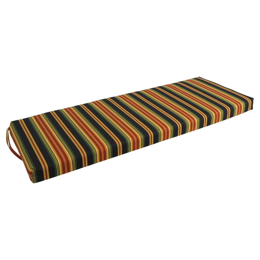48-inch by 19-inch Patterned Outdoor Spun Polyester Loveseat Cushion. Picture 1