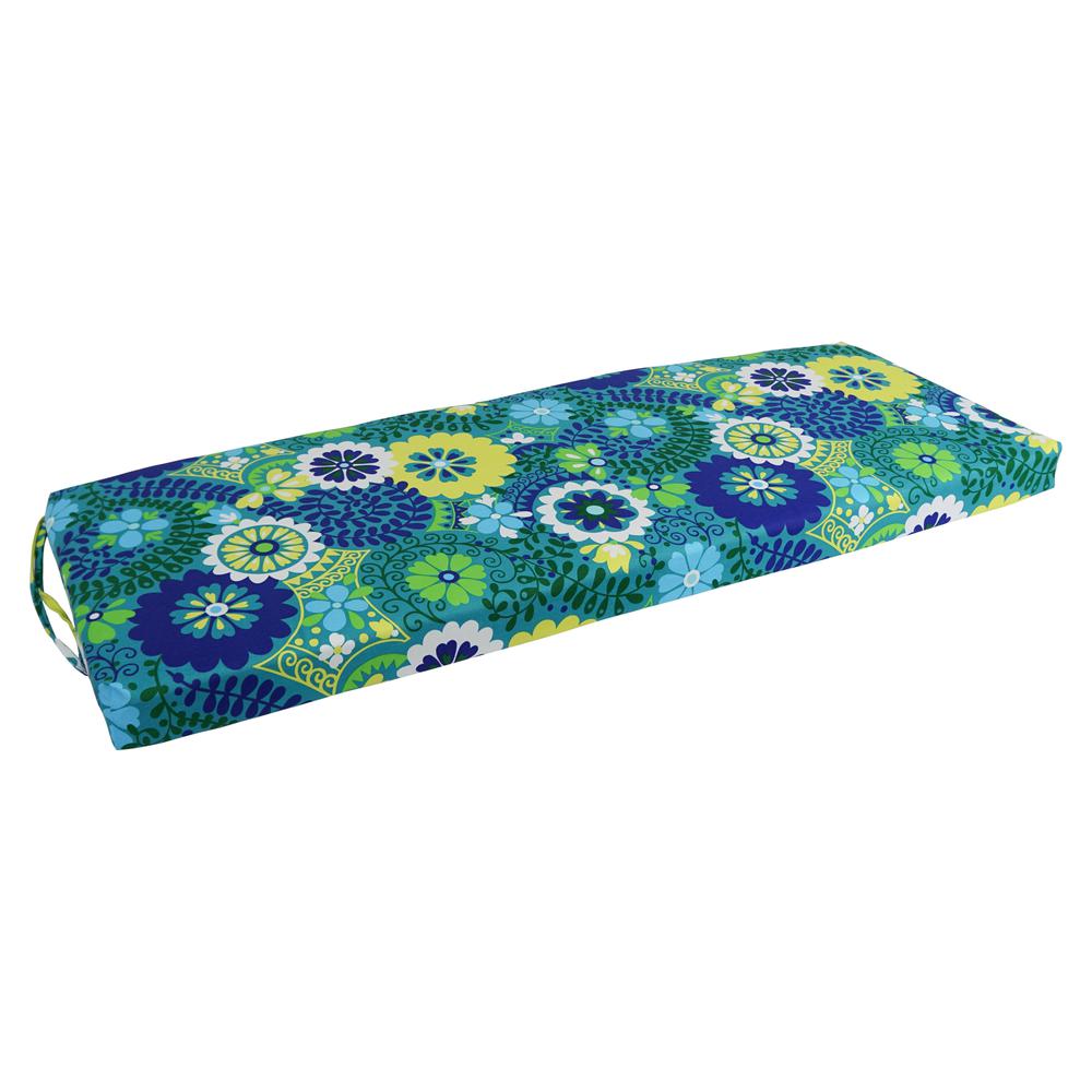 48-inch by 19-inch Patterned Outdoor Spun Polyester Loveseat Cushion. Picture 1