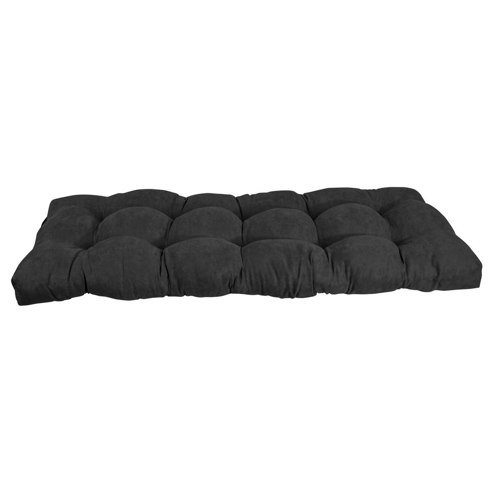 51-inch by 19-inch Tufted Solid Microsuede Bench Cushion. Picture 2