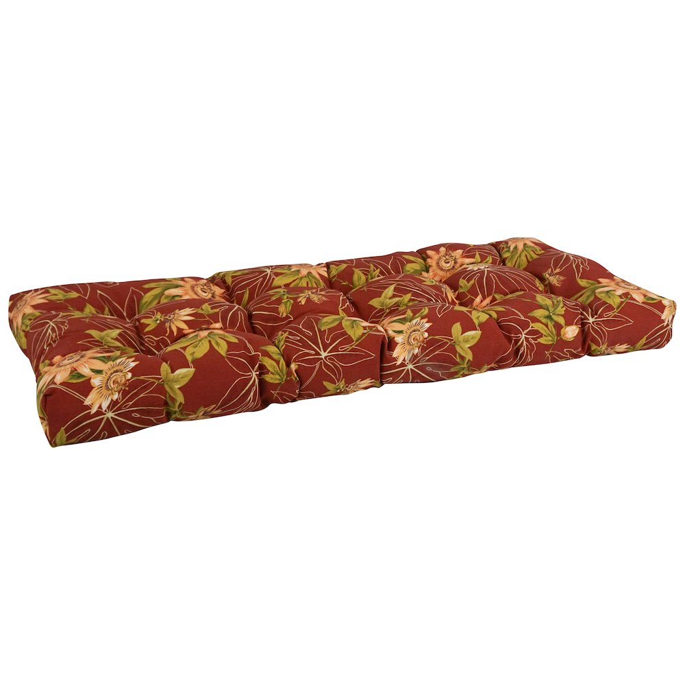 51-inch by 19-inch Tufted Patterned Outdoor Spun Polyester Loveseat Cushion. Picture 1