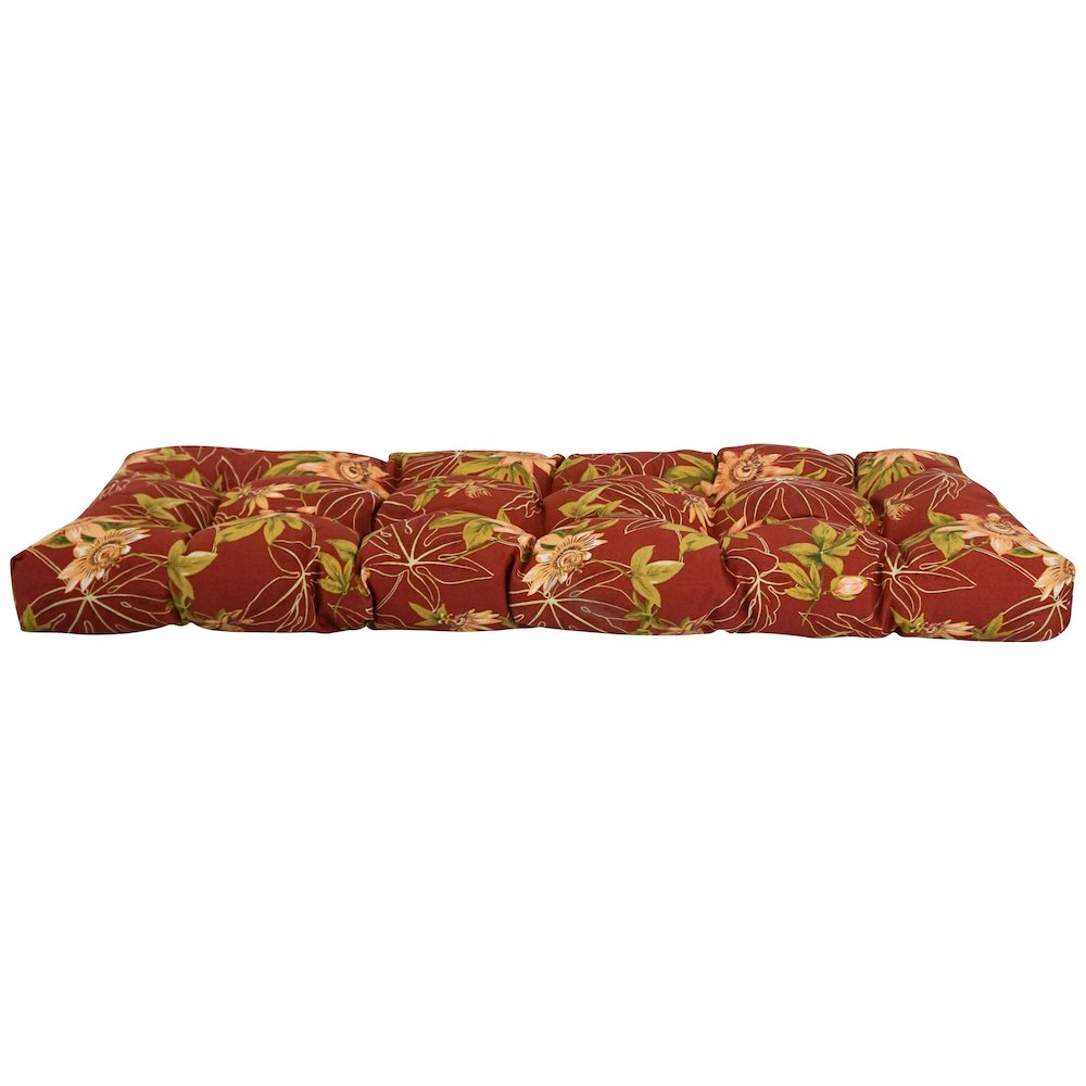 51-inch by 19-inch Tufted Patterned Outdoor Spun Polyester Loveseat Cushion. Picture 2