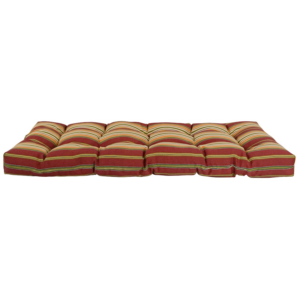 51-inch by 19-inch Tufted Patterned Outdoor Spun Polyester Loveseat Cushion. Picture 2