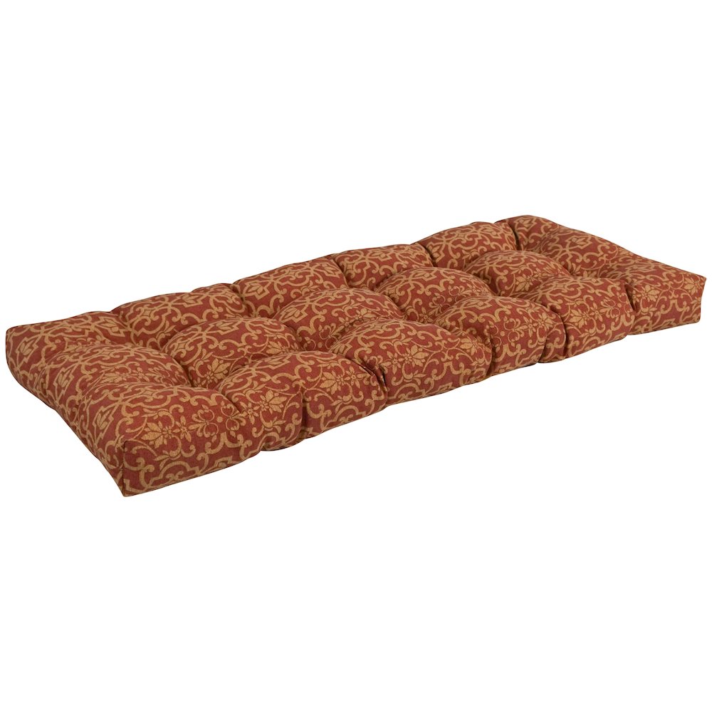 51-inch by 19-inch Tufted Patterned Outdoor Spun Polyester Loveseat Cushion. Picture 1