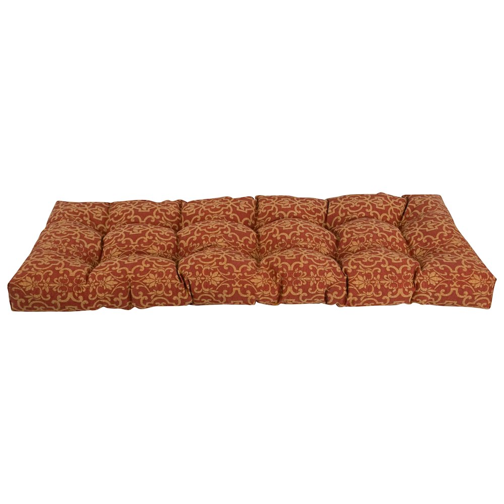 51-inch by 19-inch Tufted Patterned Outdoor Spun Polyester Loveseat Cushion. Picture 2