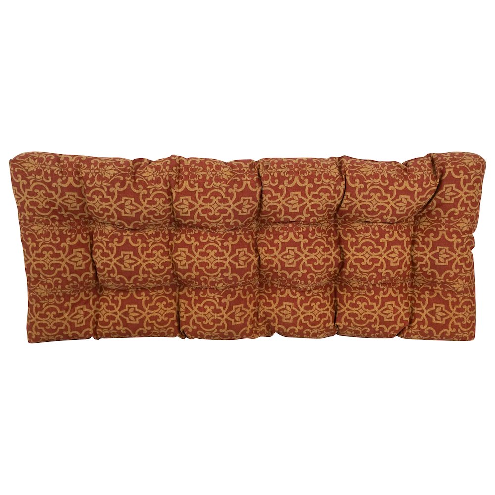 51-inch by 19-inch Tufted Patterned Outdoor Spun Polyester Loveseat Cushion. Picture 3