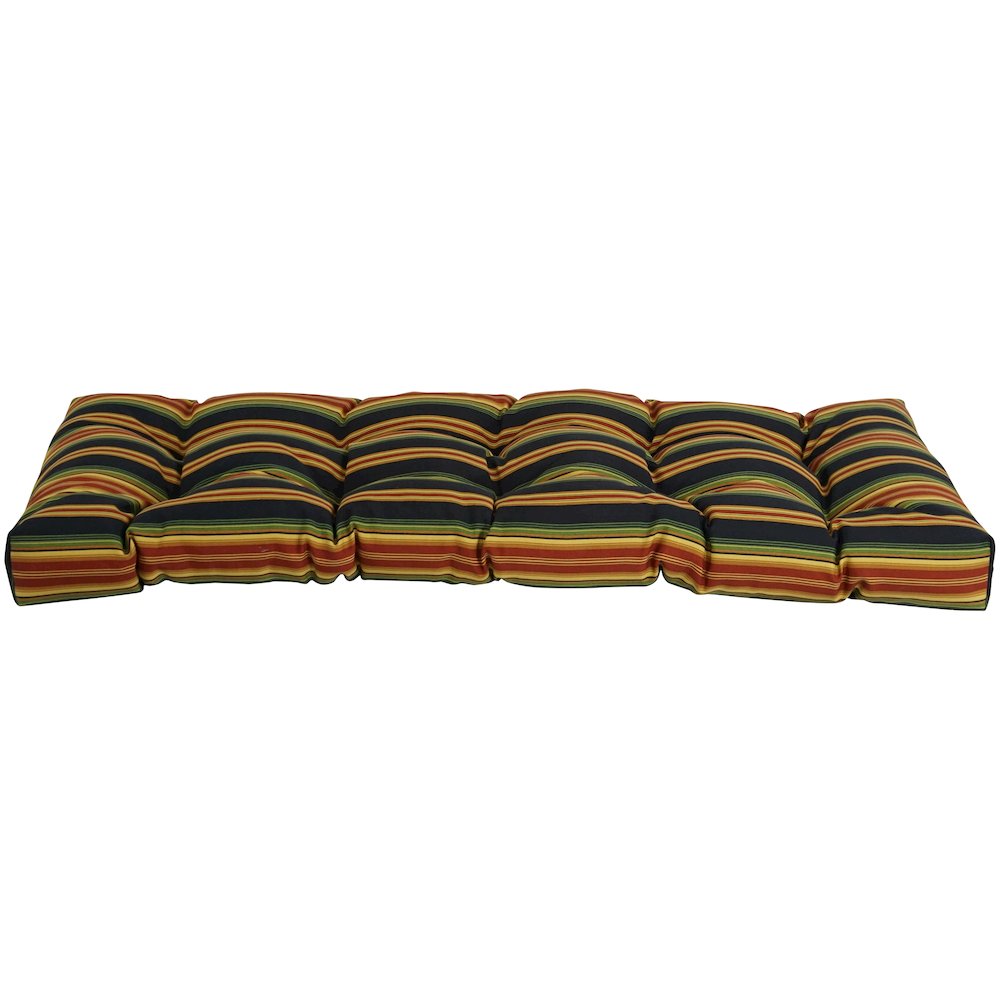 51-inch by 19-inch Tufted Patterned Outdoor Spun Polyester Loveseat Cushion. Picture 2