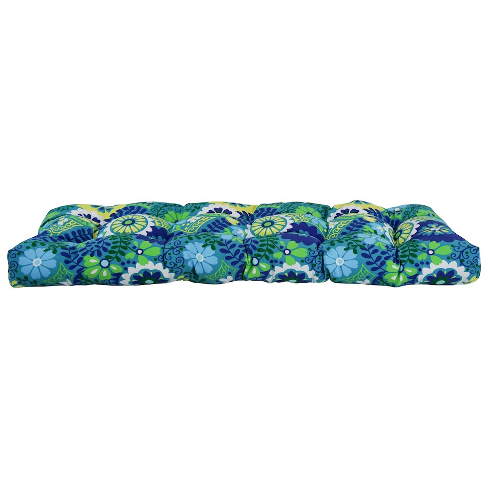 51-inch by 19-inch Tufted Patterned Outdoor Spun Polyester Loveseat Cushion. Picture 2