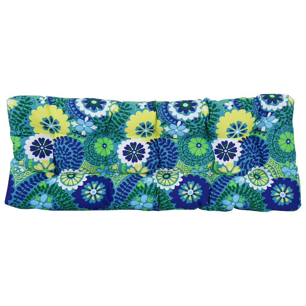 51-inch by 19-inch Tufted Patterned Outdoor Spun Polyester Loveseat Cushion. Picture 3