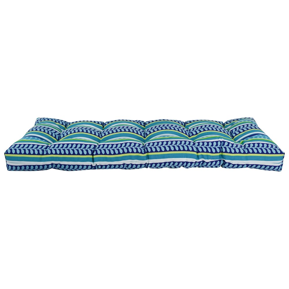 51-inch by 19-inch Tufted Patterned Outdoor Spun Polyester Loveseat Cushion. Picture 2