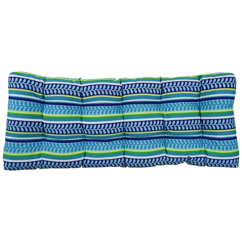 51-inch by 19-inch Tufted Patterned Outdoor Spun Polyester Loveseat Cushion. Picture 3