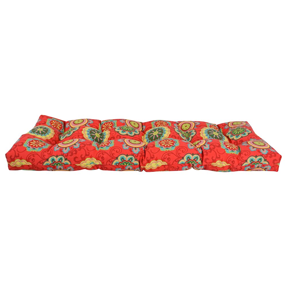 51-inch by 19-inch Tufted Patterned Outdoor Spun Polyester Loveseat Cushion. Picture 2