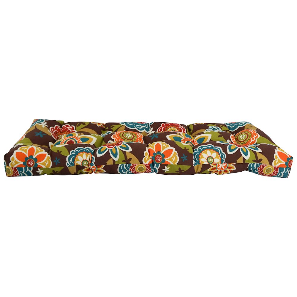 51-inch by 19-inch Tufted Patterned Outdoor Spun Polyester Loveseat Cushion. Picture 2