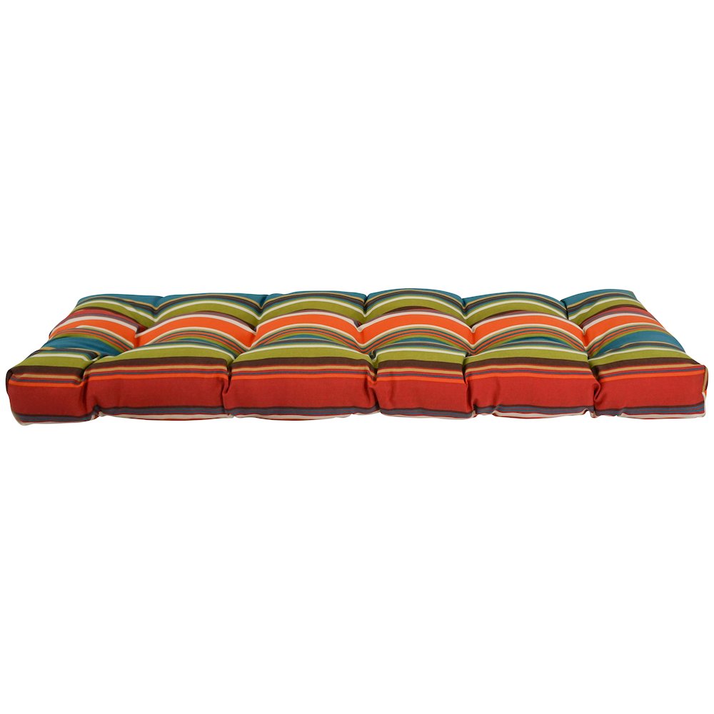 51-inch by 19-inch Tufted Patterned Outdoor Spun Polyester Loveseat Cushion. Picture 2