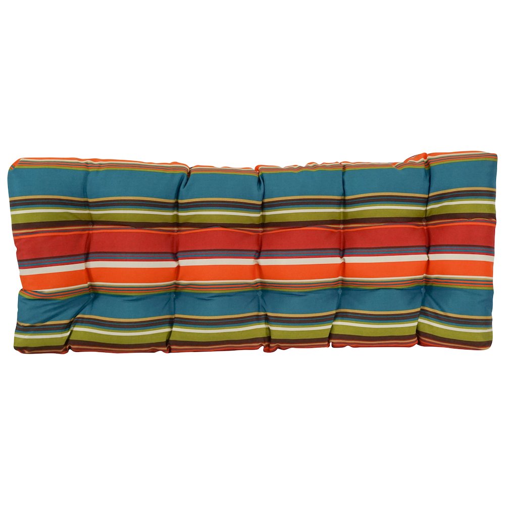51-inch by 19-inch Tufted Patterned Outdoor Spun Polyester Loveseat Cushion. Picture 3
