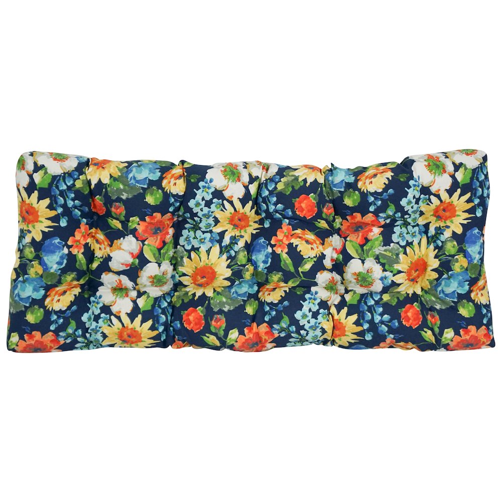 51-inch by 19-inch Tufted Patterned Outdoor Spun Polyester Loveseat Cushion. Picture 3