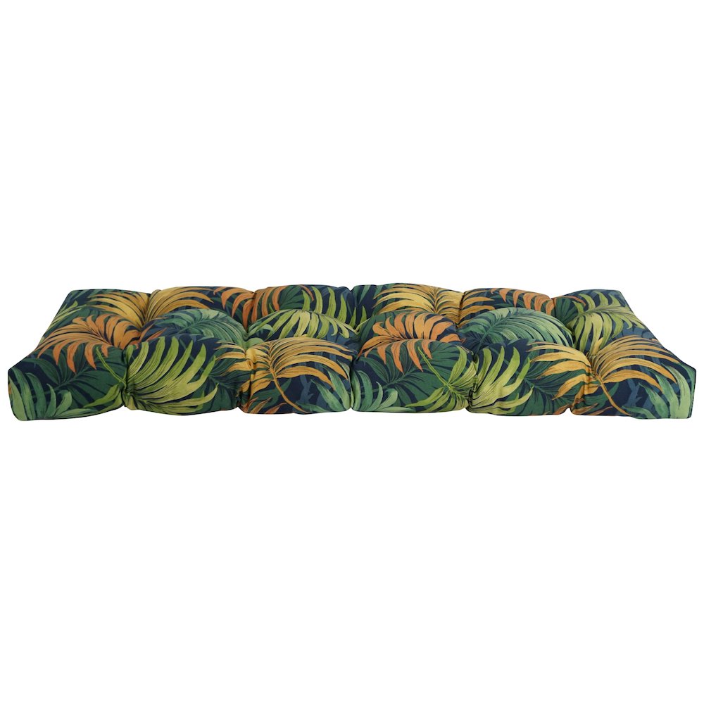 51-inch by 19-inch Tufted Patterned Outdoor Spun Polyester Loveseat Cushion. Picture 2