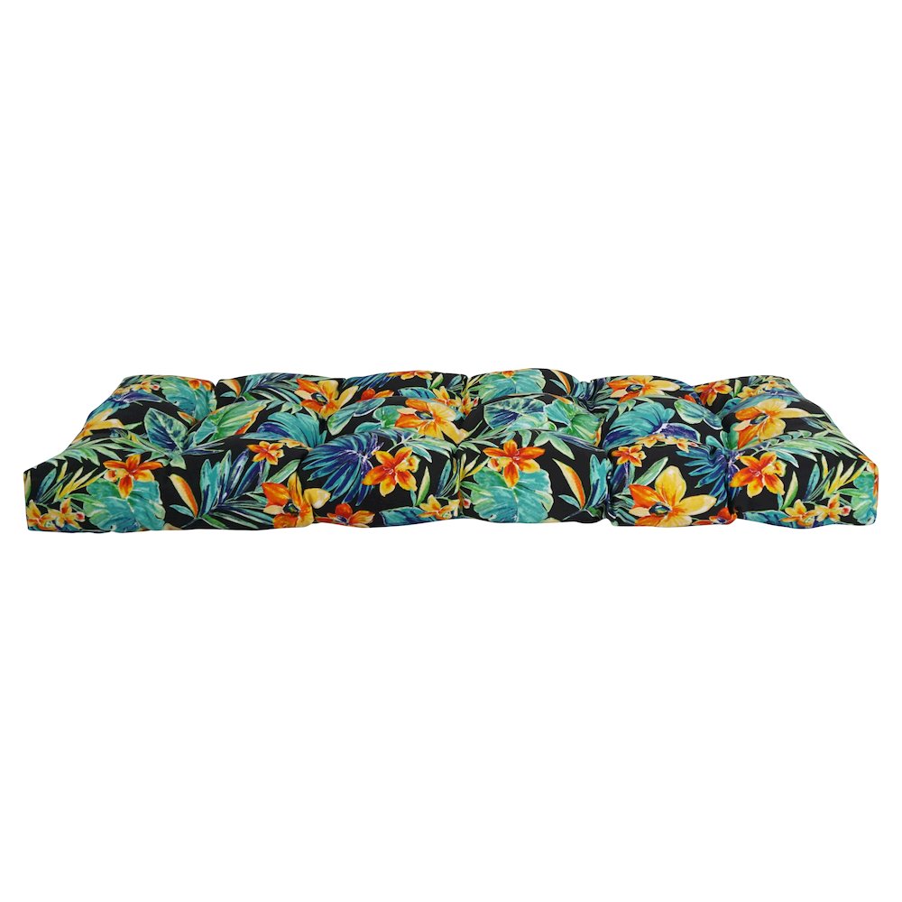 51-inch by 19-inch Tufted Patterned Outdoor Spun Polyester Loveseat Cushion. Picture 2