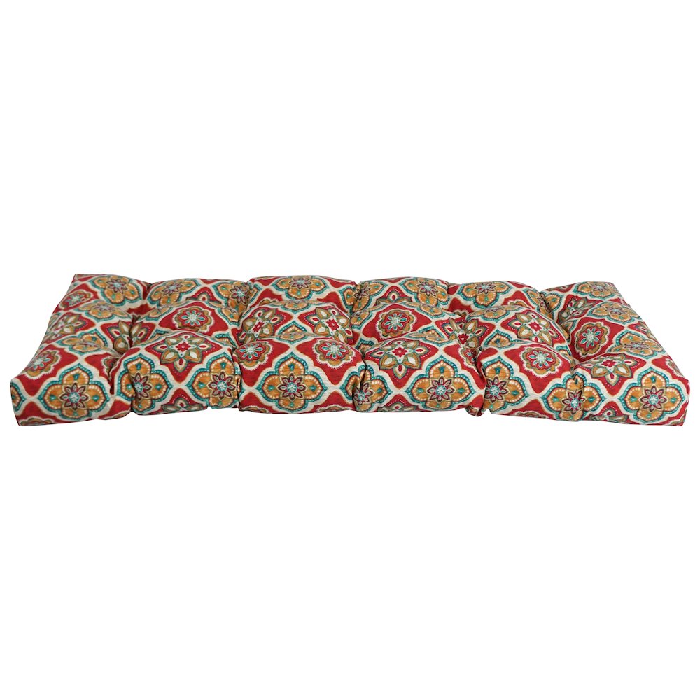 51-inch by 19-inch Tufted Patterned Outdoor Spun Polyester Loveseat Cushion. Picture 2