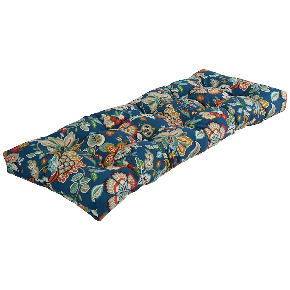 51-inch by 19-inch Tufted Patterned Outdoor Spun Polyester Loveseat Cushion. Picture 1