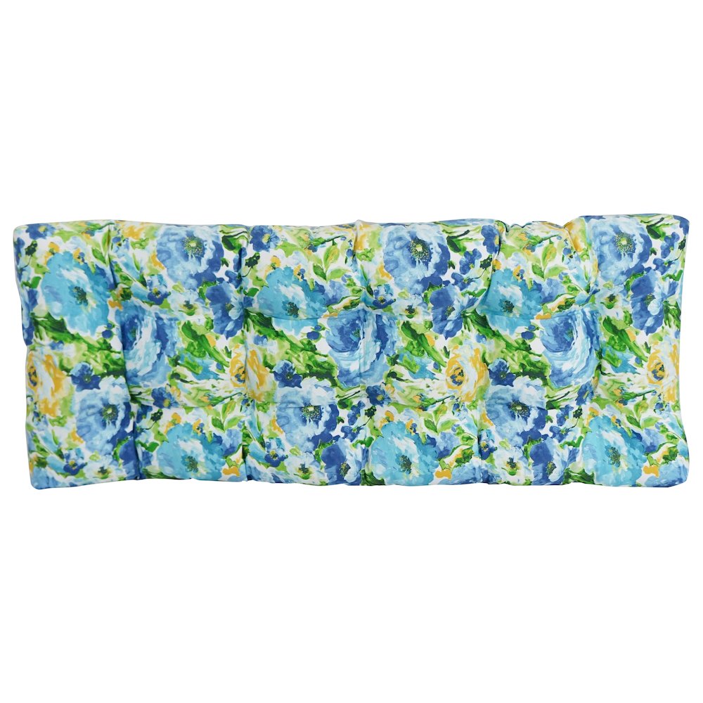 51-inch by 19-inch Tufted Patterned Outdoor Spun Polyester Loveseat Cushion. Picture 3