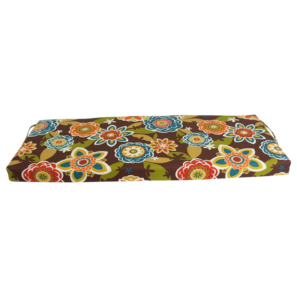 51-inch by 19-inch Patterned Outdoor Spun Polyester Loveseat Cushion. Picture 2