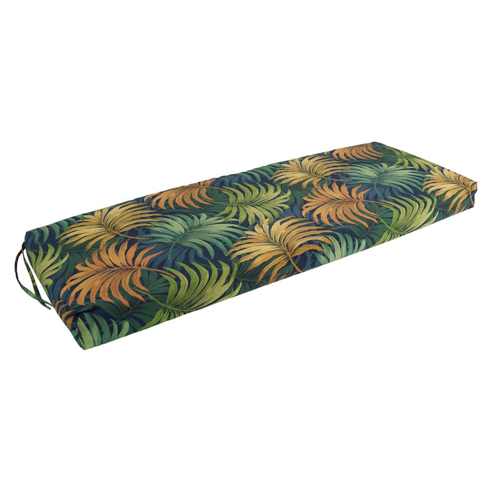 51-inch by 19-inch Patterned Outdoor Spun Polyester Loveseat Cushion. Picture 1
