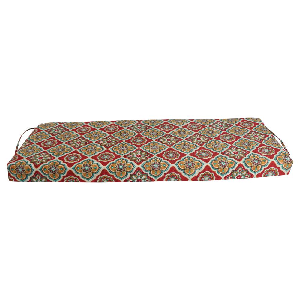 51-inch by 19-inch Patterned Outdoor Spun Polyester Loveseat Cushion. Picture 2