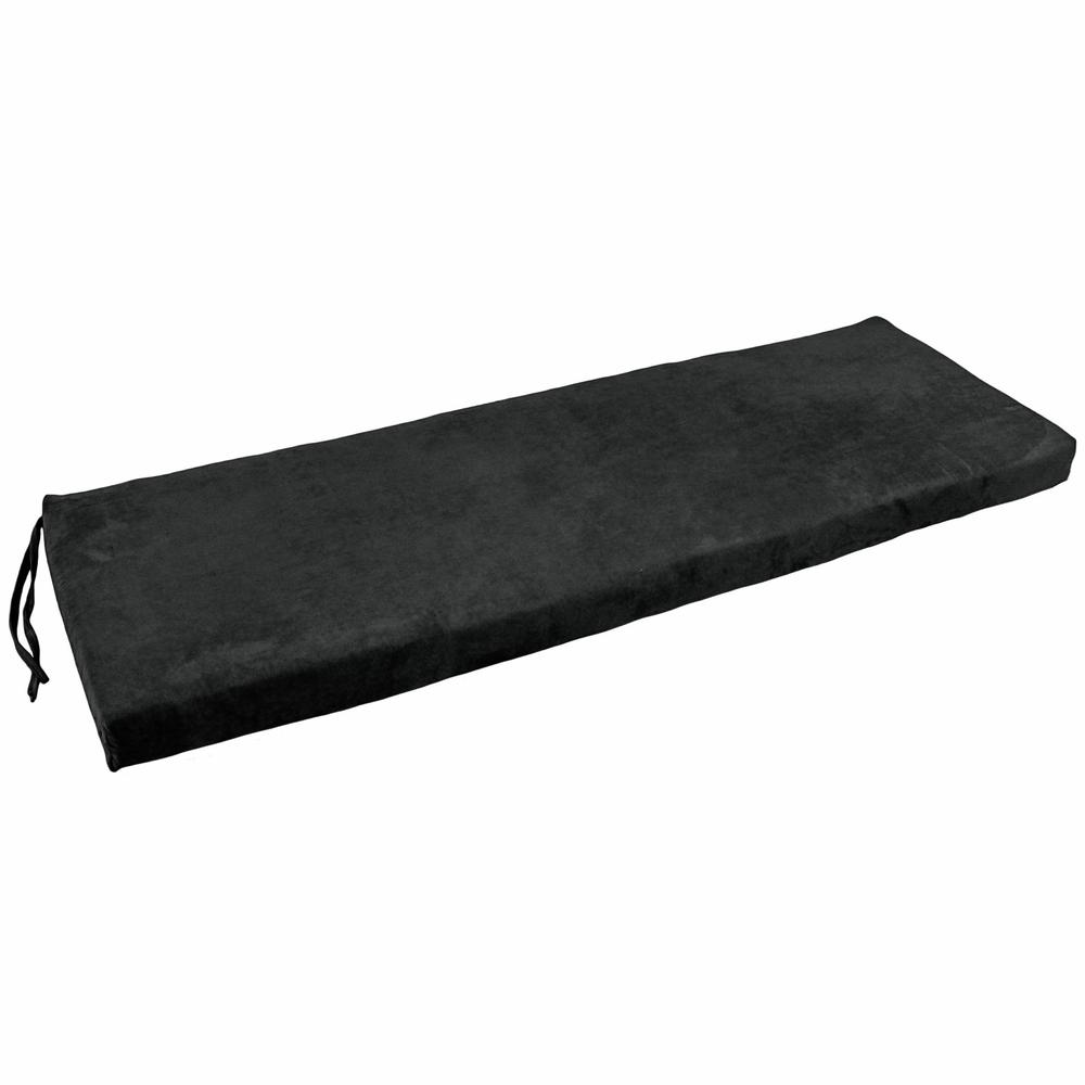 54-inch by 19-inch Solid Microsuede Bench Cushion  954X19-MS-BK. Picture 1