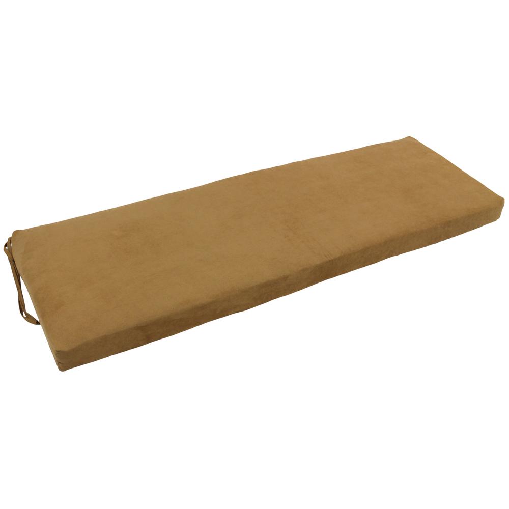 54-inch by 19-inch Solid Microsuede Bench Cushion  954X19-MS-CM. Picture 1