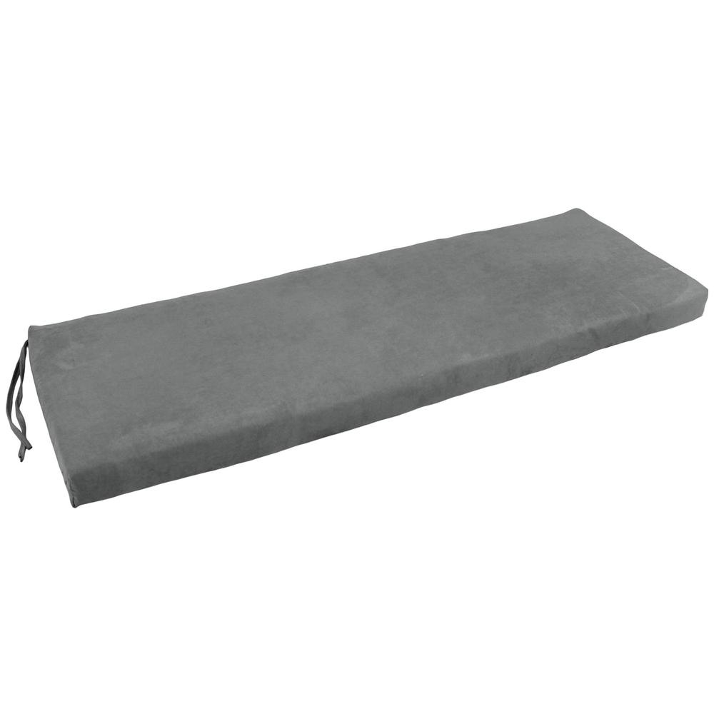 54-inch by 19-inch Solid Microsuede Bench Cushion  954X19-MS-GY. Picture 1