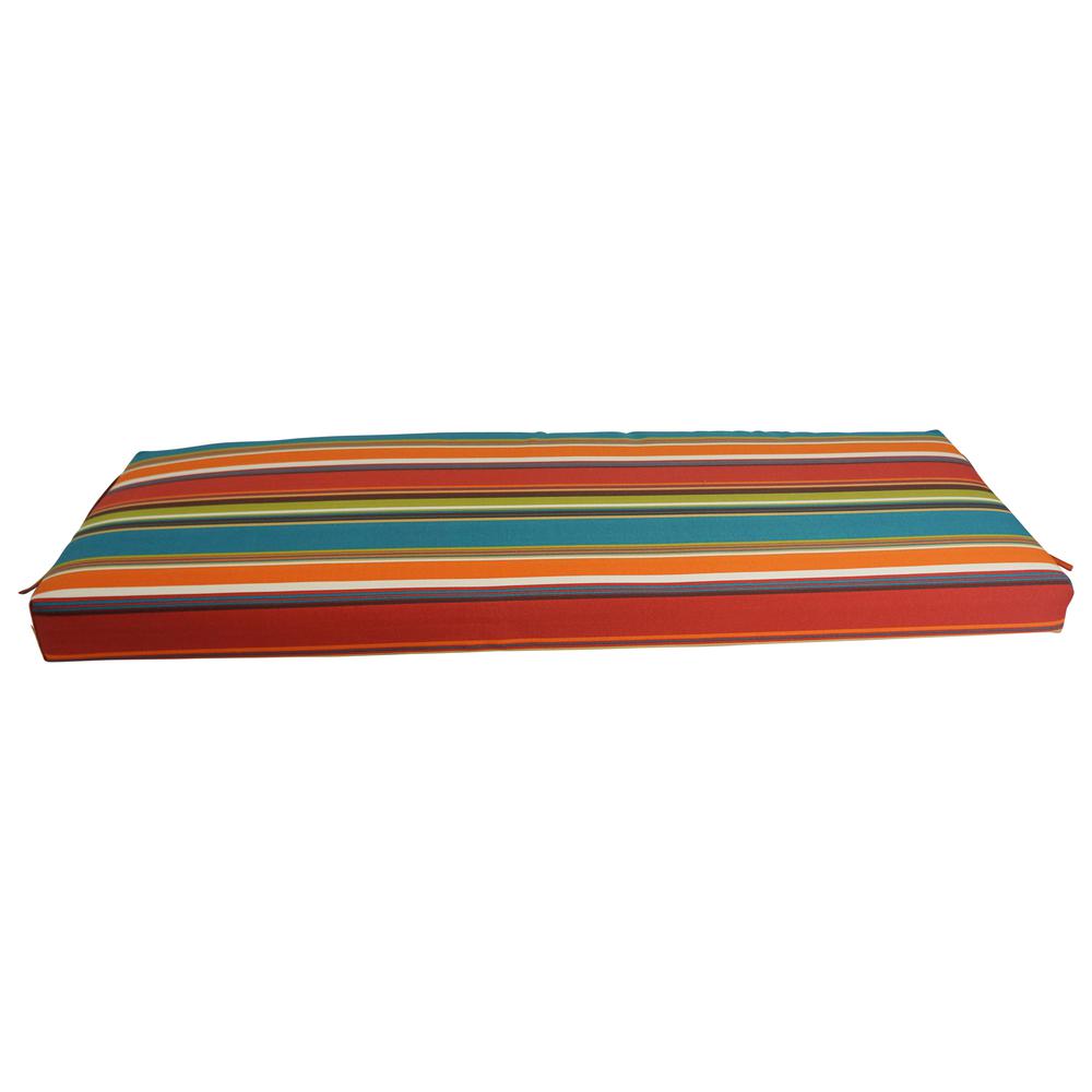 54-inch by 19-inch Patterned Outdoor Spun Polyester Bench Cushion 954X19-REO-51. Picture 2