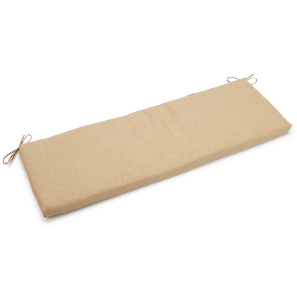 54-inch by 19-inch Solid Outdoor Spun Polyester Bench Cushion. Picture 1