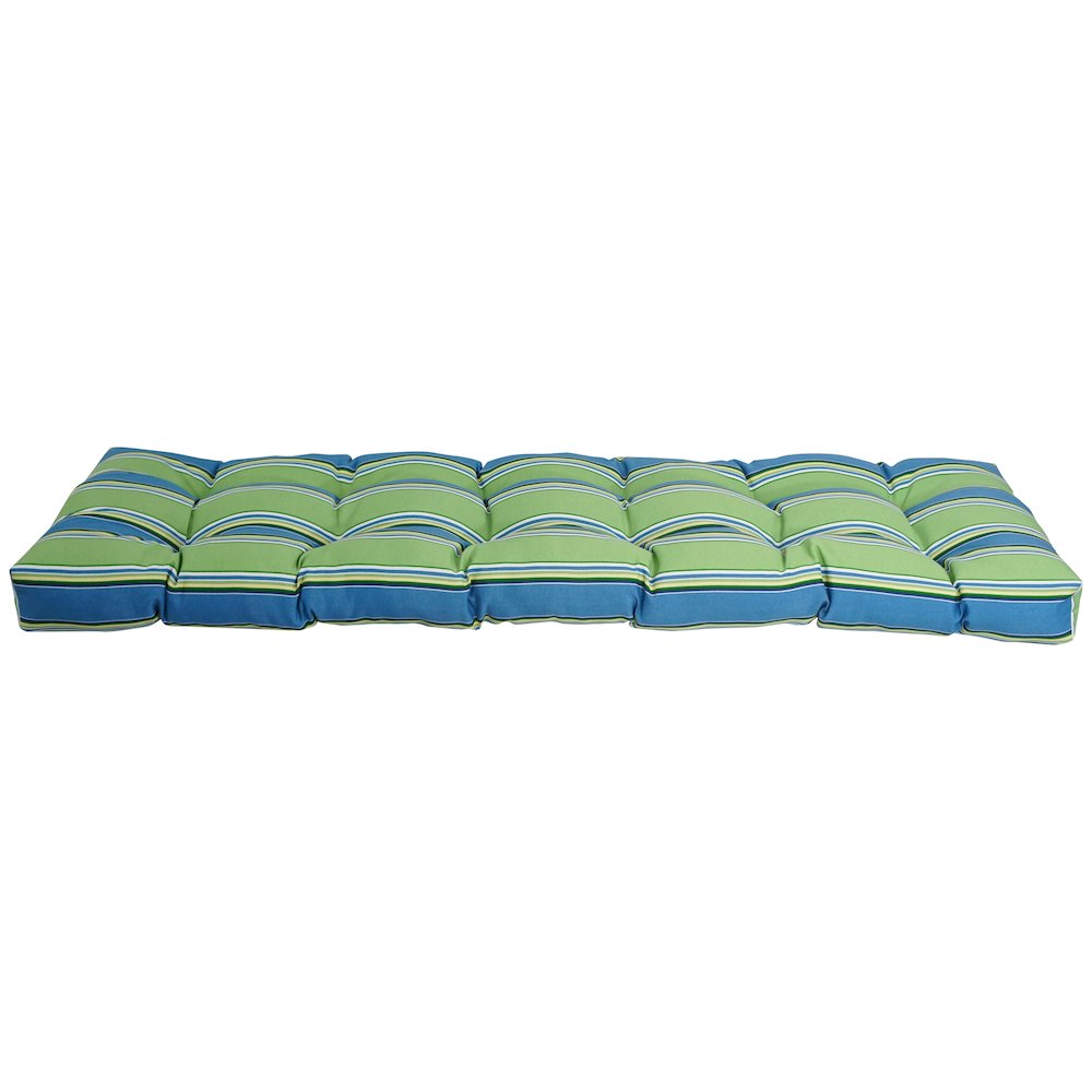 55-inch by 19-inch Tufted Patterned Outdoor Spun Polyester Loveseat Cushion. Picture 2
