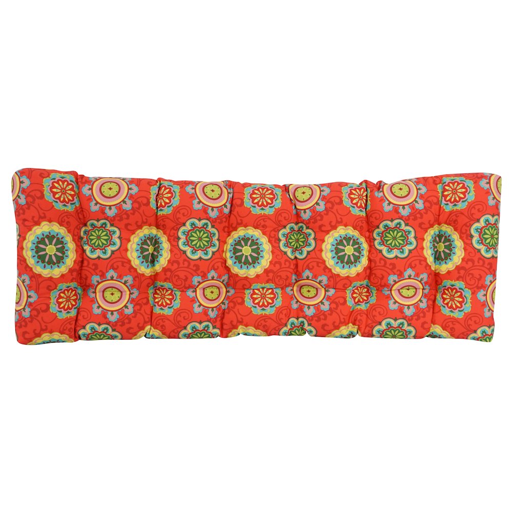 55-inch by 19-inch Tufted Patterned Outdoor Spun Polyester Loveseat Cushion. Picture 3