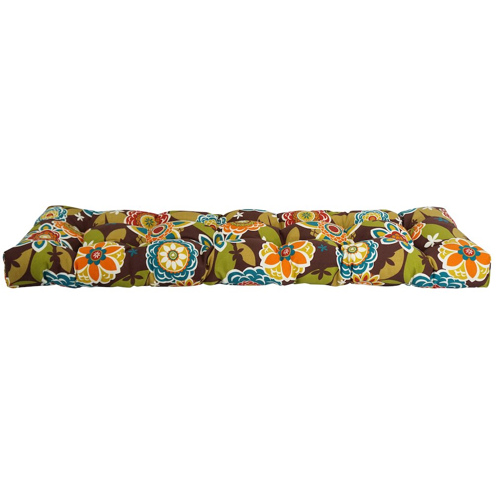 55-inch by 19-inch Tufted Patterned Outdoor Spun Polyester Loveseat Cushion. Picture 2