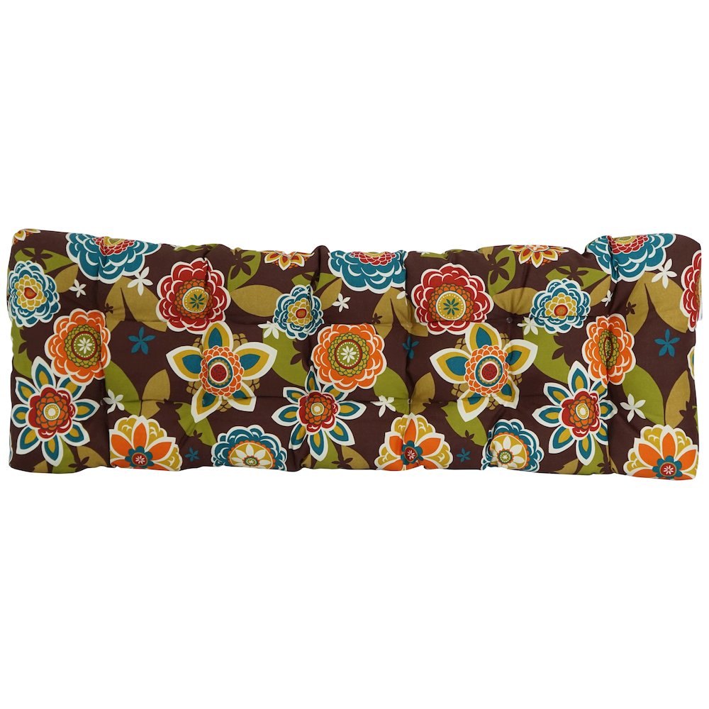 55-inch by 19-inch Tufted Patterned Outdoor Spun Polyester Loveseat Cushion. Picture 3