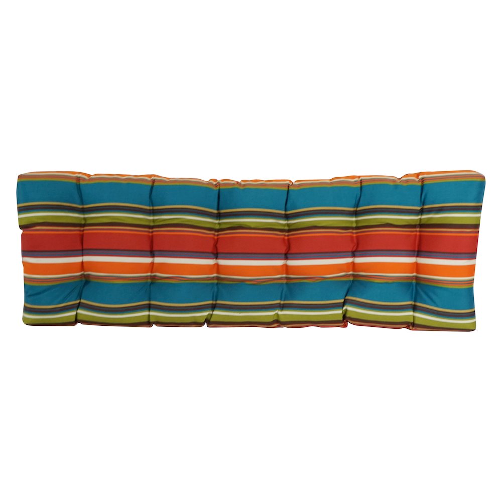 55-inch by 19-inch Tufted Patterned Outdoor Spun Polyester Loveseat Cushion. Picture 3