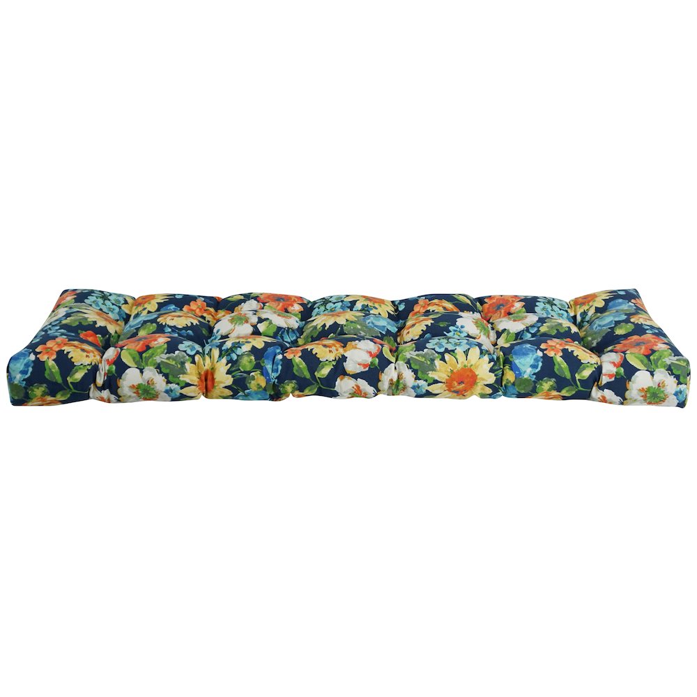 55-inch by 19-inch Tufted Patterned Outdoor Spun Polyester Loveseat Cushion. Picture 2