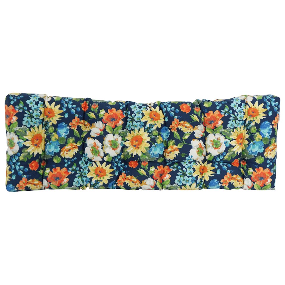 55-inch by 19-inch Tufted Patterned Outdoor Spun Polyester Loveseat Cushion. Picture 3