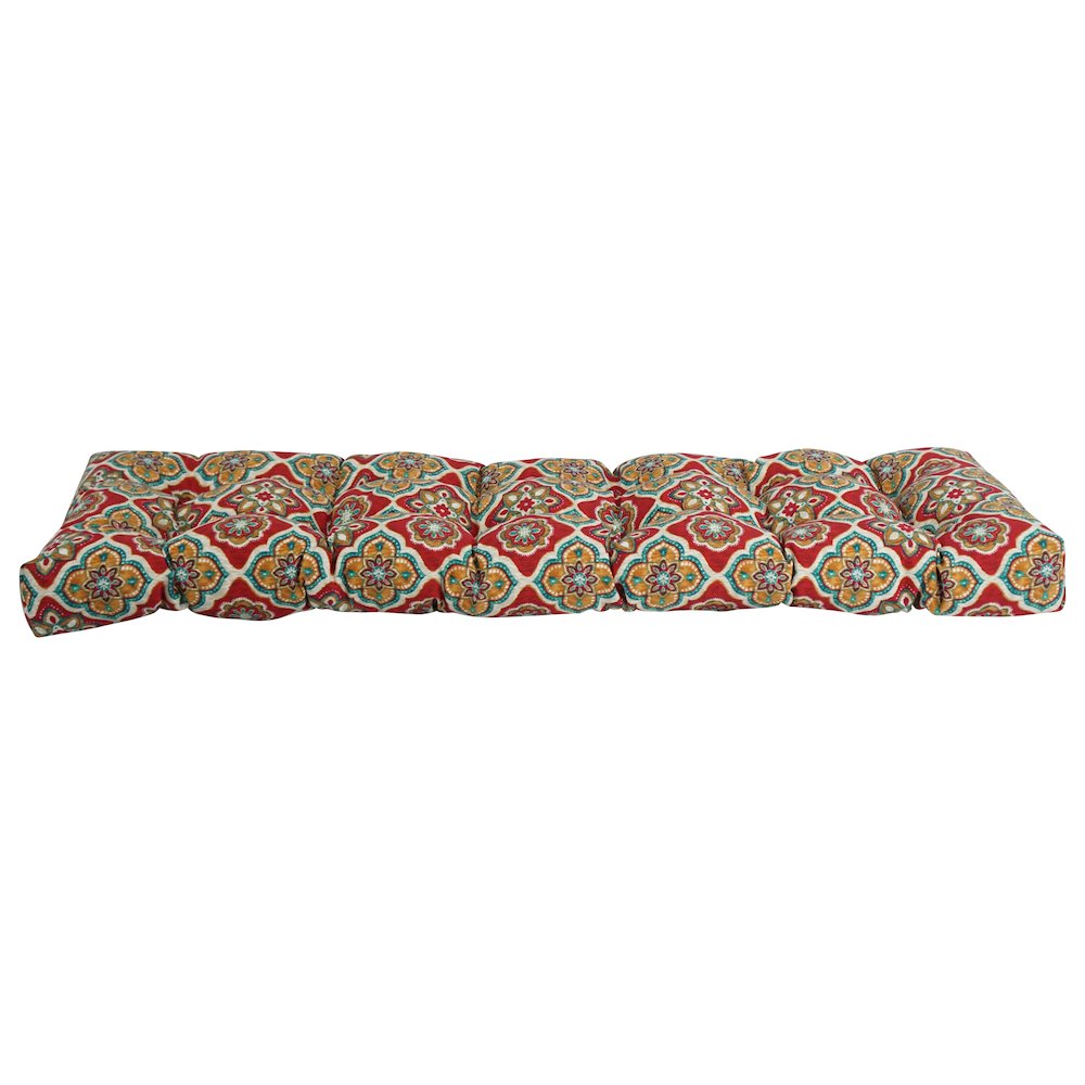 55-inch by 19-inch Tufted Patterned Outdoor Spun Polyester Loveseat Cushion. Picture 2