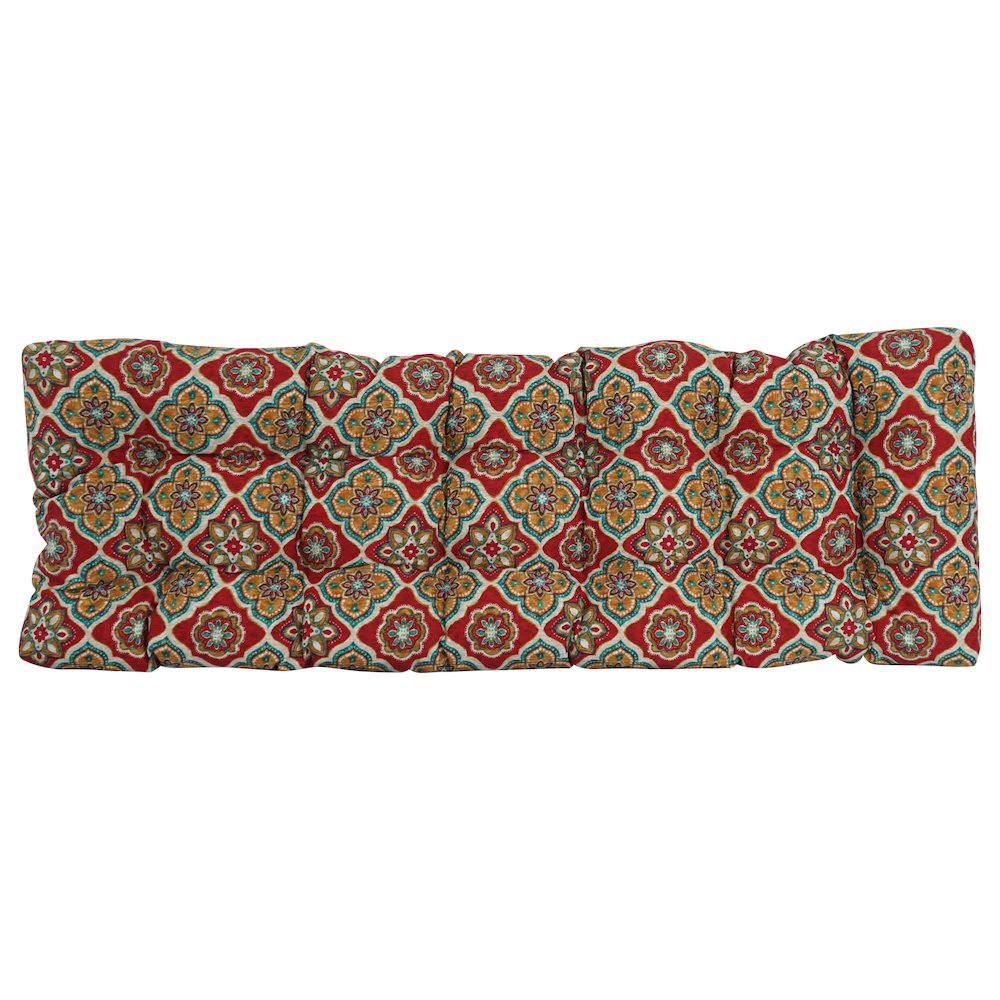 55-inch by 19-inch Tufted Patterned Outdoor Spun Polyester Loveseat Cushion. Picture 3