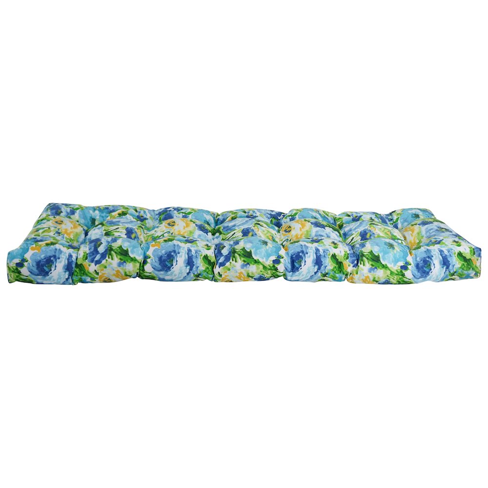 55-inch by 19-inch Tufted Patterned Outdoor Spun Polyester Loveseat Cushion. Picture 2
