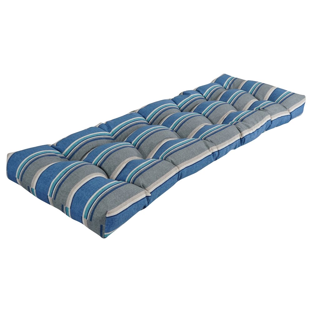 55-inch by 19-inch Tufted Patterned Outdoor Spun Polyester Loveseat Cushion. Picture 1