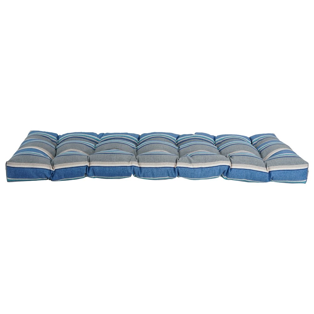 55-inch by 19-inch Tufted Patterned Outdoor Spun Polyester Loveseat Cushion. Picture 2
