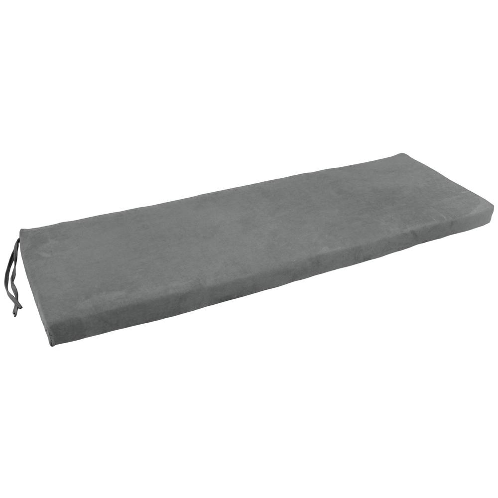 57-inch by 19-inch Solid Microsuede Bench Cushion  957X19-MS-GY. Picture 1