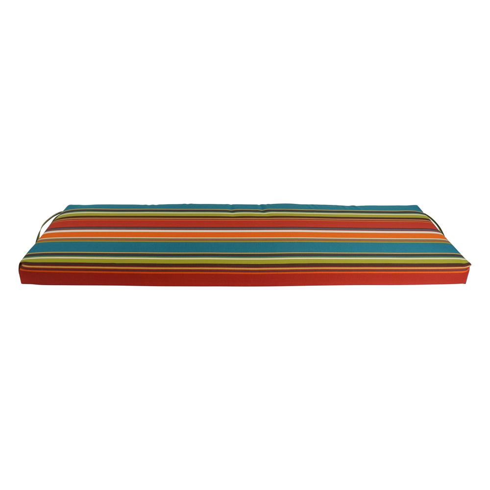 57-inch by 19-inch Patterned Outdoor Spun Polyester Bench Cushion  957X19-REO-51. Picture 2